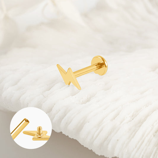 Piercing Doré Eclair en Acier Inoxydable