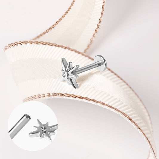 Piercing Argenté Etoile en Acier Inoxydable