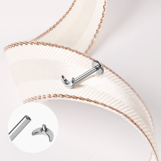 Piercing Argenté Lune en Titanium