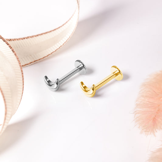 Piercing Argenté Lune en Titanium