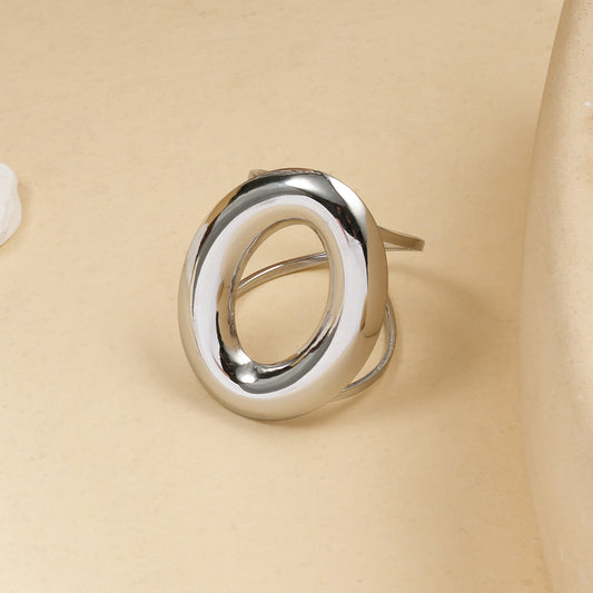 Bague argentée anneau épais