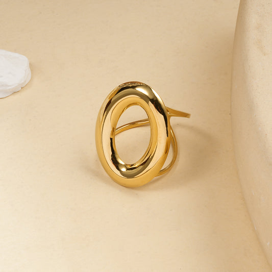 Bague dorée anneau épais