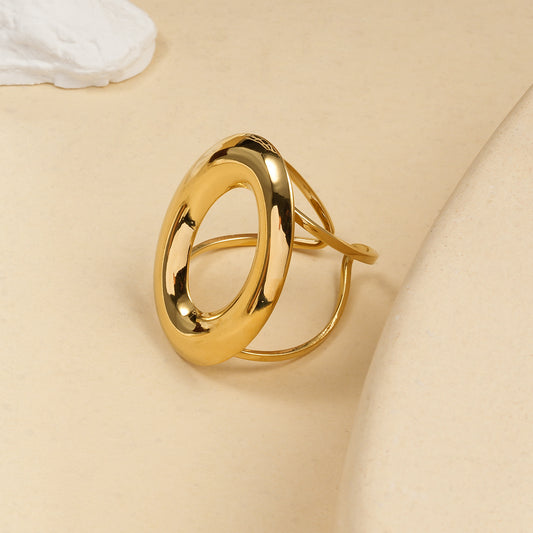 Bague dorée anneau épais
