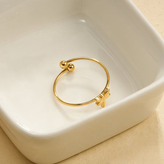 Bague dorée fine libellule