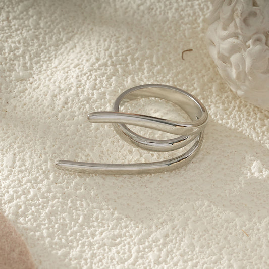 Bague Argentée Spirale Minimaliste