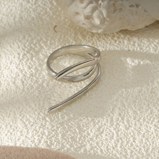 Bague Argentée Spirale Minimaliste