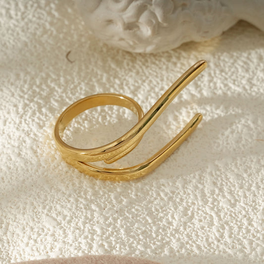 Bague Dorée Spirale Minimaliste