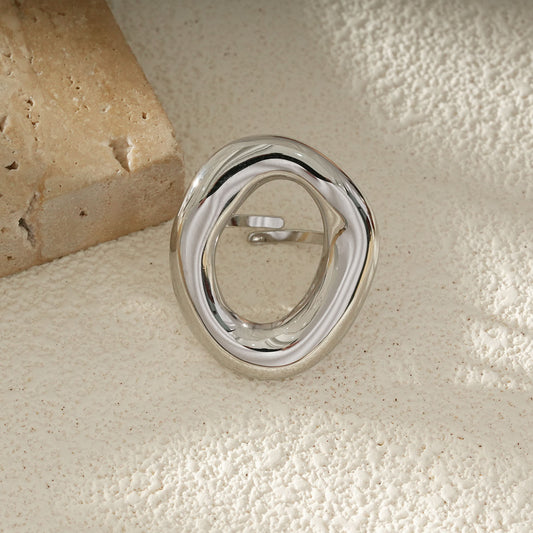 Bague large anneau relief
