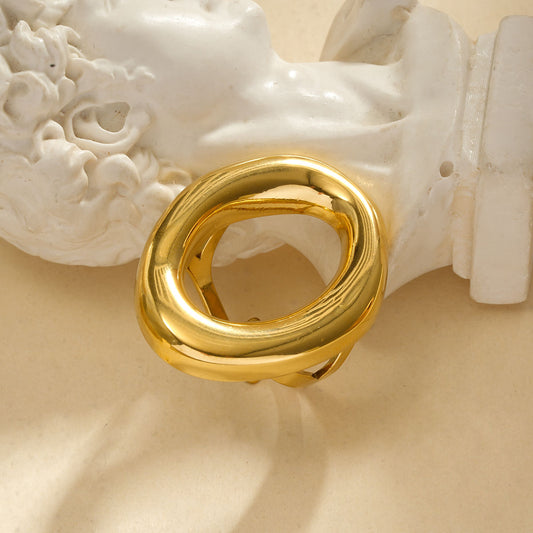 Bague large anneau relief