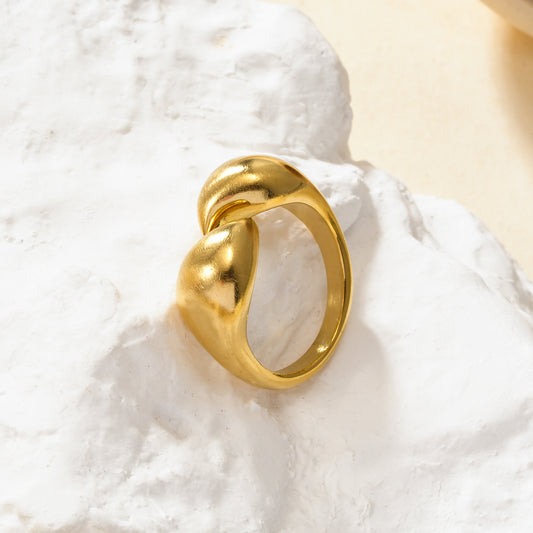 Bague ajustable ouverture avant motif géométrique