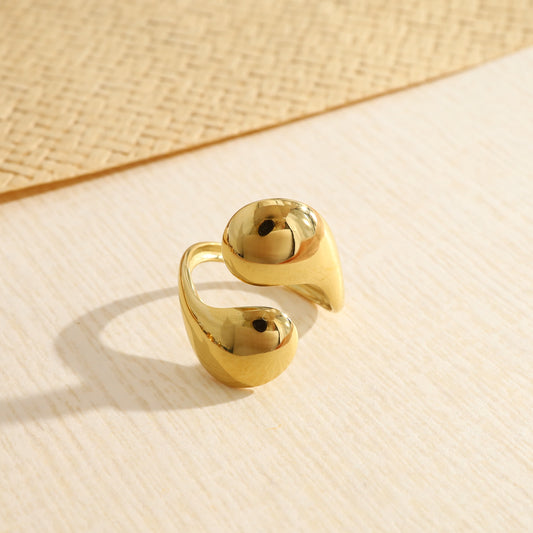 Bague ajustable ouverture avant motifs bombés