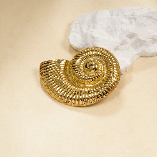 Broche Dorée Coquillage De Mer Aimantée