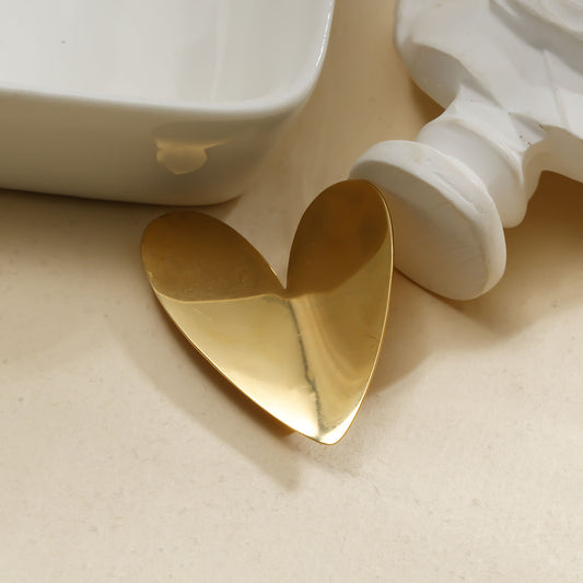 Broche dorée aimantée cœur brossée