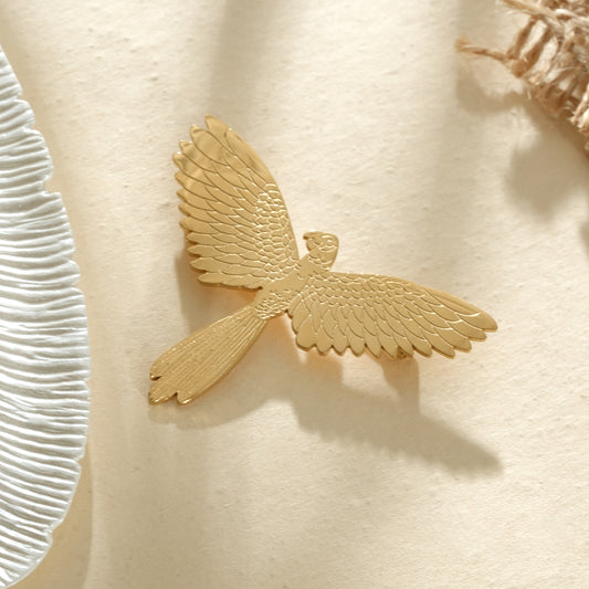 Broche dorée Phénix motif oiseau mythologique