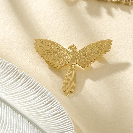 Broche dorée Phénix motif oiseau mythologique