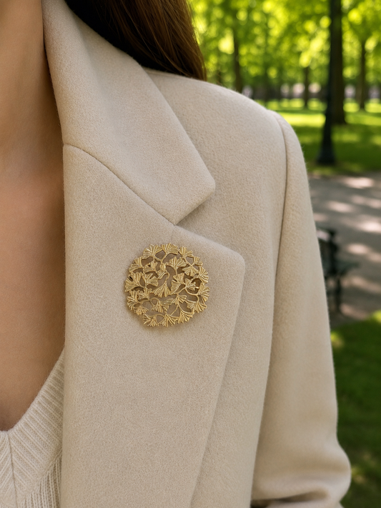 Broche Dentelle de Ginkgo