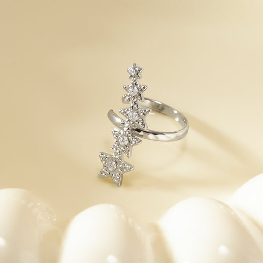 Bague d'oreille earcuff multi étoiles