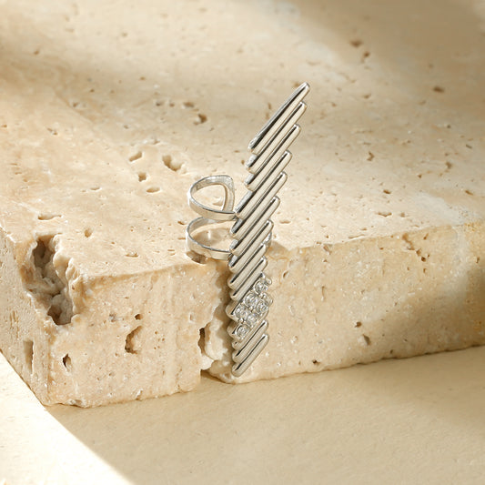 Earcuff ajustable graphique à barrettes et détails strass