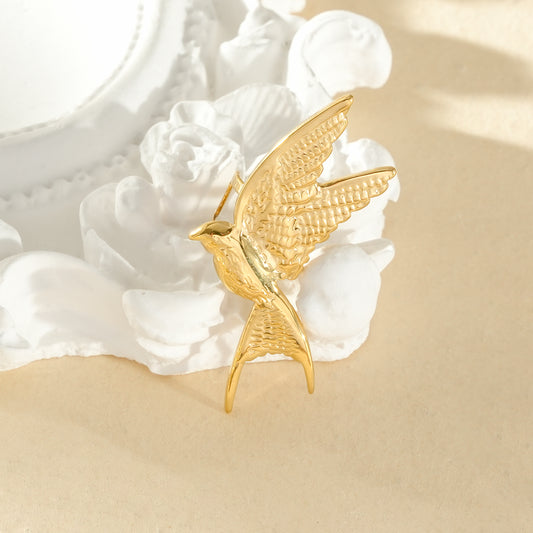 Earcuff bague d'oreille dorée hirondelle