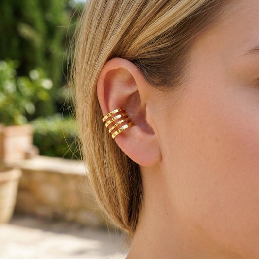 Bijou d’oreille ajustable à quatre anneaux fins