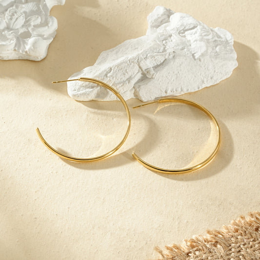 Boucles d'oreilles dorées créoles ouverte ronde