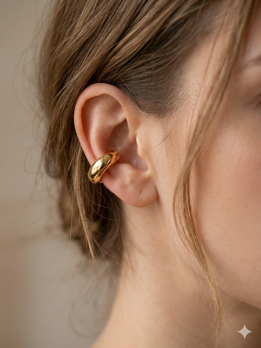 Bijou d'Oreille Anneau Épais Ouvert Design Minimaliste
