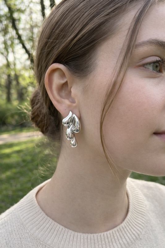 Boucles d'oreilles assemblages gouttes sculptées