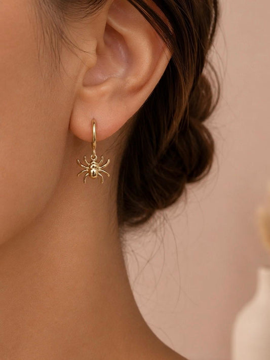 Boucles d'oreilles mini créoles araignées