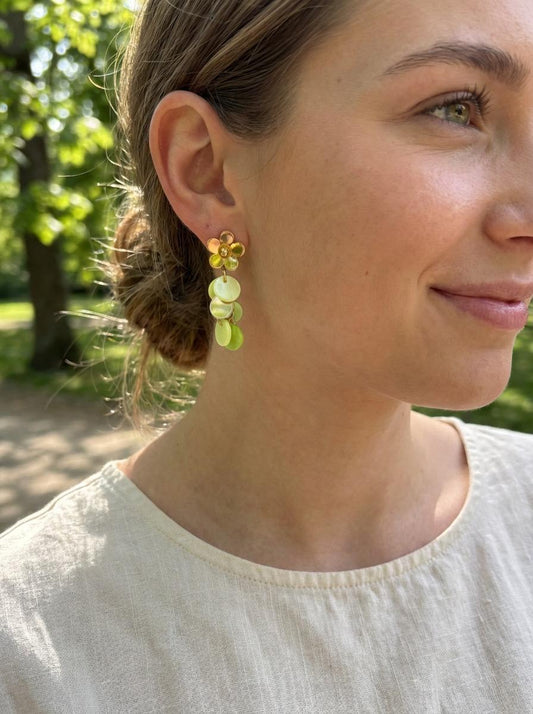 Boucles d'oreilles fleur pendante