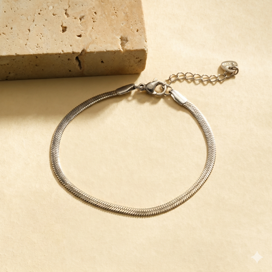 Bracelet chaîne anglaise fine brillant 3mm