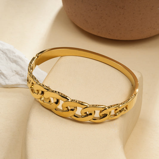 Bracelet Jonc Doré Maille Gourmette