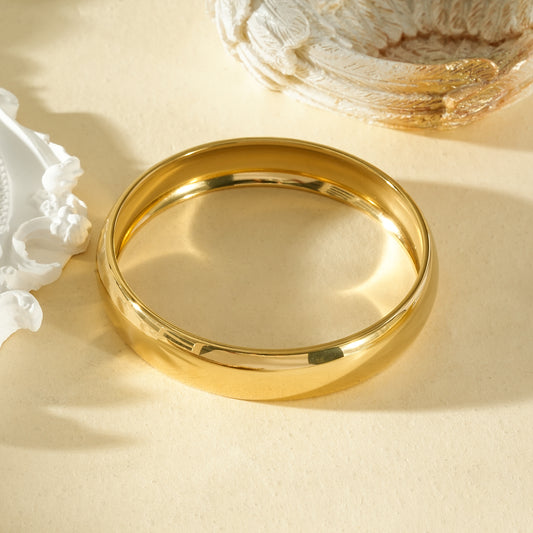 Bracelet Jonc Rigide Doré À Finition Brillante