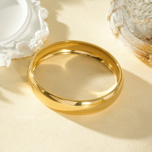 Bracelet Jonc Rigide Doré À Finition Brillante