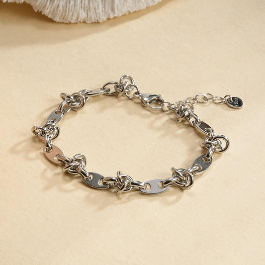 Bracelet Chaîne Argentée Maille Nœud Torsadée