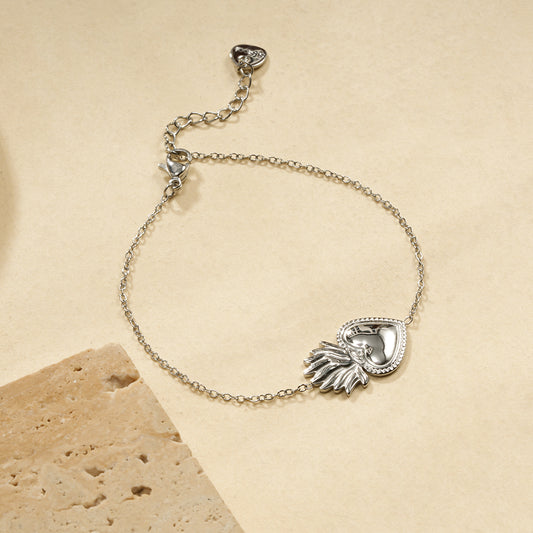 Bracelet chaîne argentée cœur exvoto