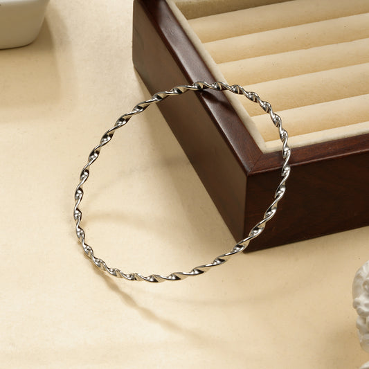 Bracelet Jonc Torsadé Argenté