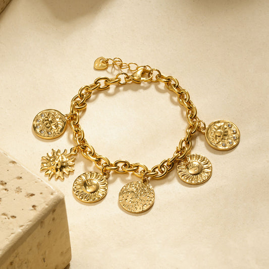 Bracelet chaîne breloques rondes