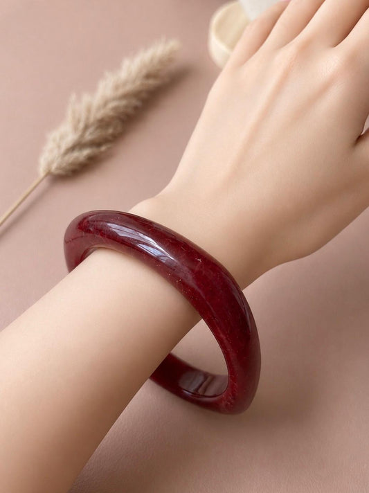 Bracelet jonc résine forme carré arrondi
