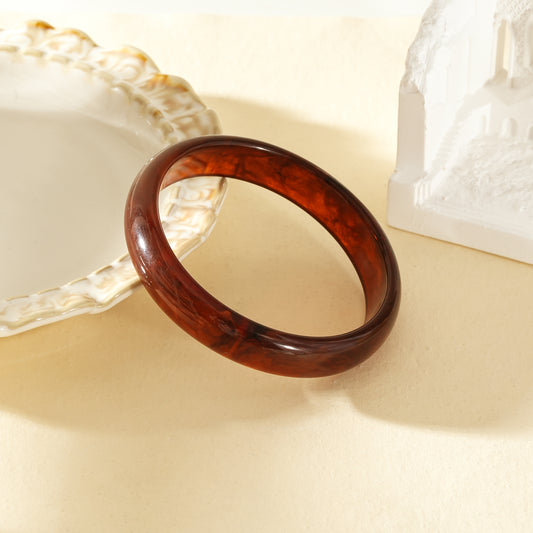 Bracelet jonc semi-fin ambré rond résine