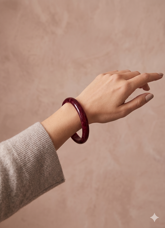 Bracelet jonc résine semi-fin rond