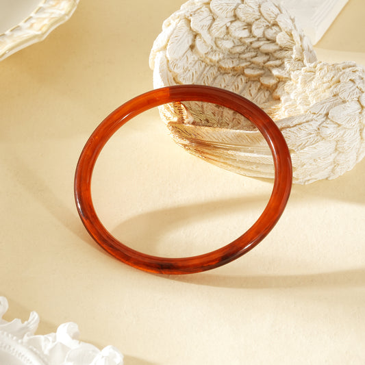 Bracelet jonc fin ambré rond résine