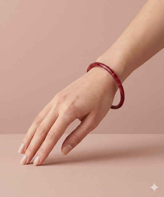 Bracelet jonc résine fin rond
