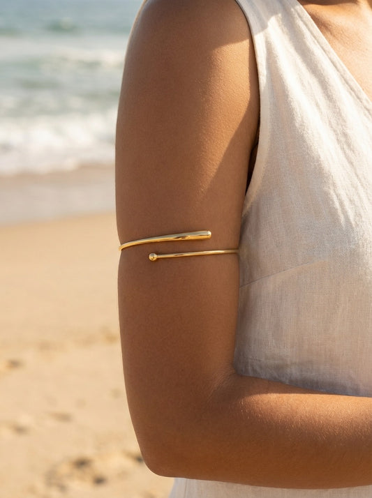 Bracelet de bras ouvert inspiration goutte de pluie