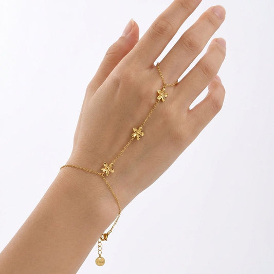 Chaîne de main à fleurs scintillantes