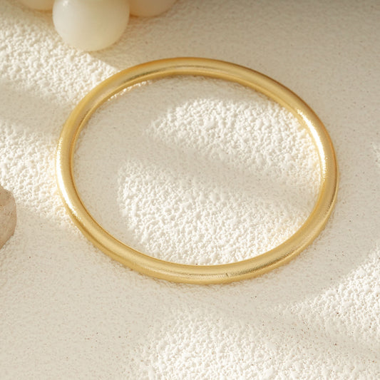 Bracelet Jonc Large Doré Finition Brossée