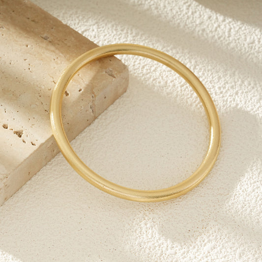 Bracelet Jonc Large Doré Finition Brossée