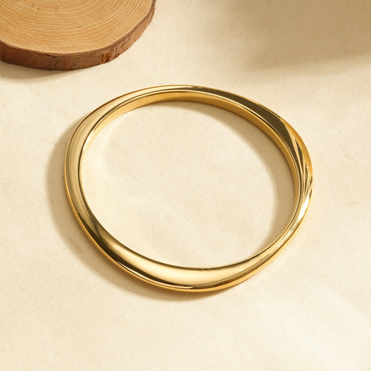 Bracelet jonc doré forme arrondi