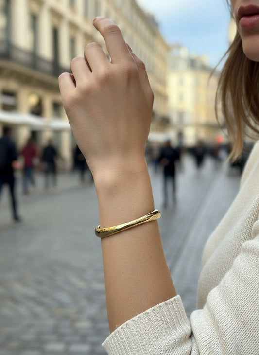 Bracelet jonc doré forme arrondi