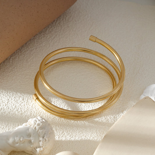 Bracelet Manchette Enroulé Doré Tubogas