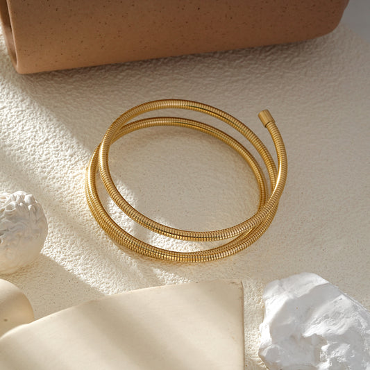 Bracelet Manchette Enroulé Doré Tubogas